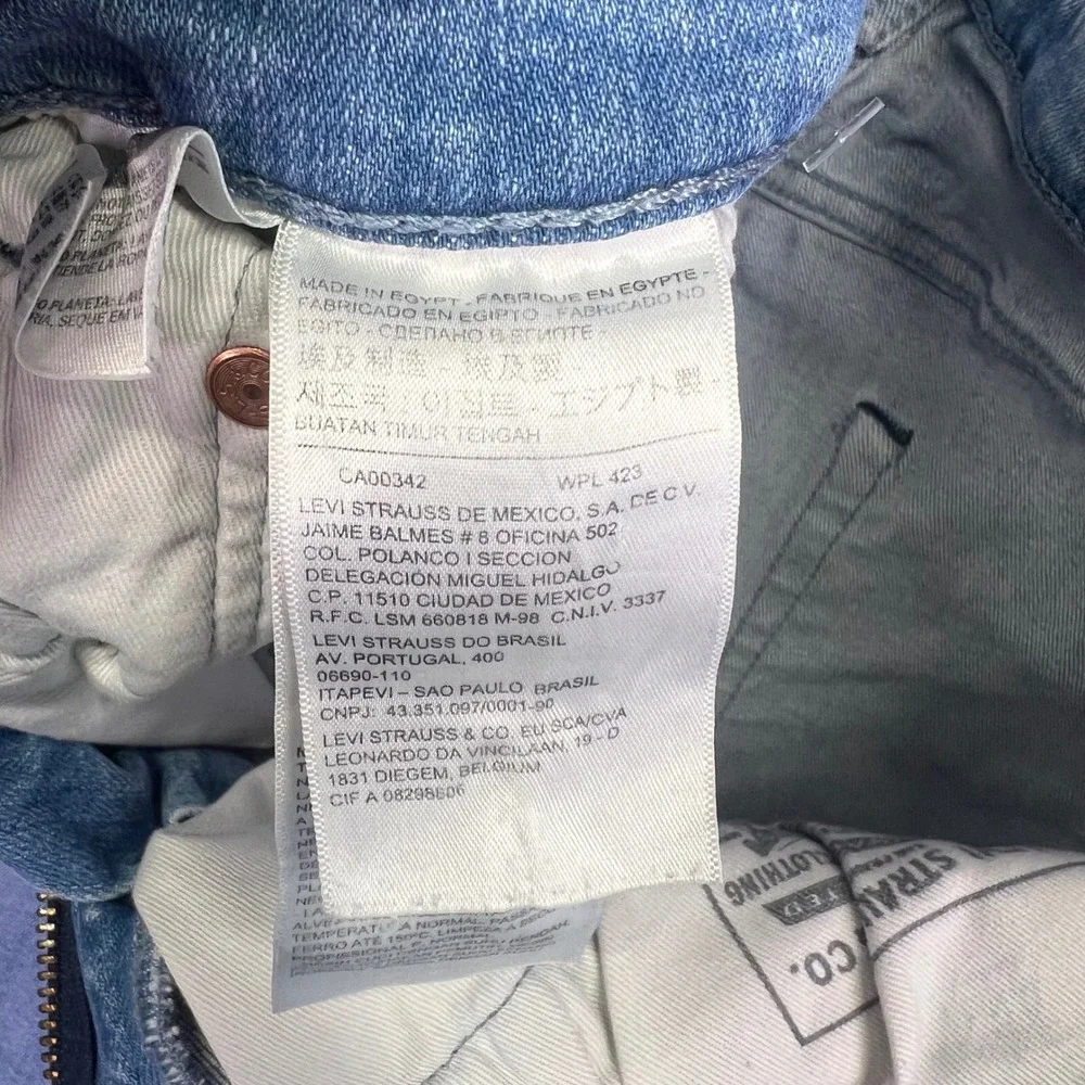 Levis Premium 511 Slim Jeans Mens 31x33 Light Wash Blue Casual Stretch Denim